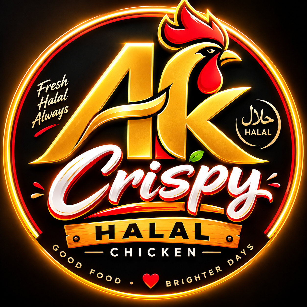 AK CRISPY HALAL CHICKEN logo